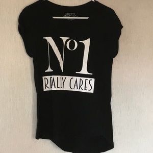 Black “No1 Really Cares” top